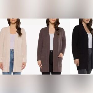 August Silk Tan Open Front Cardigan Fells like Cashmere NWT